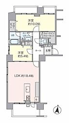 グランファーレ札幌山鼻レガリアWESTWING 2LDKの間取図画像