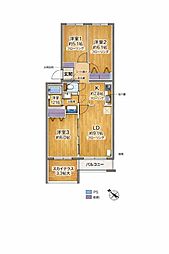 メゾンドルチェ22番館 3LDKの間取図画像