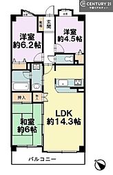 レクセルマンション行徳第2 3LDKの間取図画像