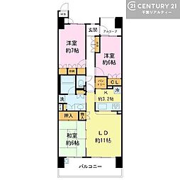 アイ・プレイス稲毛セカンドコート 3LDKの間取図画像