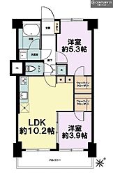 太洋マンション 2LDKの間取図画像
