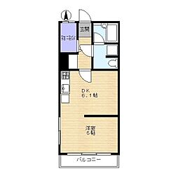グリーンライフ 1DKの間取図画像
