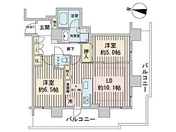 ブランズタワーアイム札幌大通公園 2LDKの間取図画像