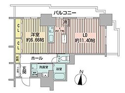 パシフィックタワー札幌 1LDKの間取図画像