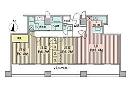 ラフィネタワー札幌南3条 3LDKの間取図画像