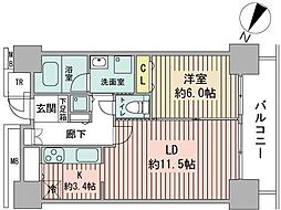 D'グラフォート札幌ステーションタワー 1LDKの間取図画像