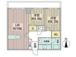 スペチアーレ伏見 2LDKの間取図画像