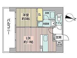 マストライフ知事公館 1LDKの間取図画像