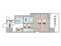 レジディア南一条 1Kの間取図画像