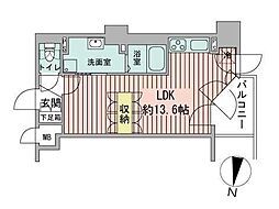 UURコート札幌南3条プレミアタワー ワンルームの間取図画像