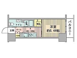 レジディア大通公園 1Kの間取図画像