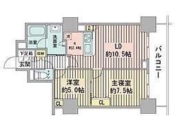 PRIMEURBAN札幌リバーフロント 2LDKの間取図画像