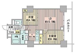 PRIMEURBAN札幌リバーフロント 2LDKの間取図画像
