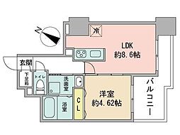 S-FORT北大前 1LDKの間取図画像