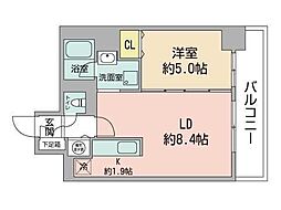 アルテシア 1LDKの間取図画像