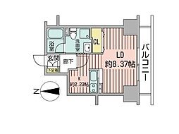 レシディア大通り西 1Kの間取図画像