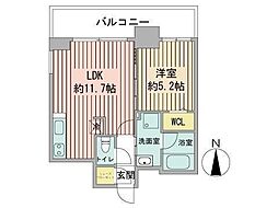 スペチアーレ伏見ウェスト 1LDKの間取図画像
