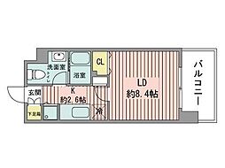 RESIDIAKITA-SANJO 1Kの間取図画像