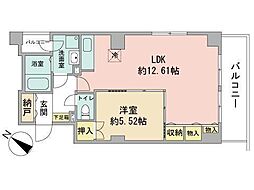 レジデンスカープ札幌 1LDKの間取図画像