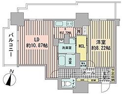 パシフィックタワー札幌 1LDKの間取図画像