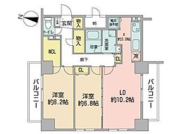 ビッグパレス南5条 2LDKの間取図画像