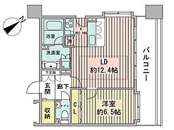 S-FORT中島公園 1LDKの間取図画像