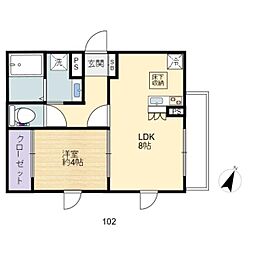 サン・ライズ 1LDKの間取図画像