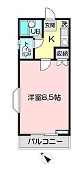 パークハイムわかば 1Kの間取図画像