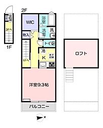 レクセル 1Kの間取図画像