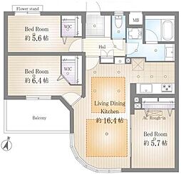 グランシティル・ロワイヤル久が原 3LDKの間取図画像