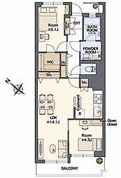 中銀目黒マンシオン 2LDKの間取図画像