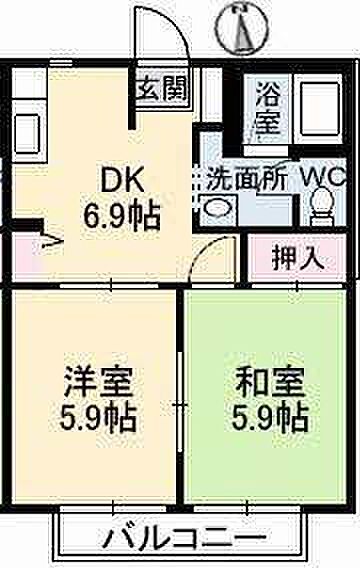 パークボナベンチャーハイツ　B棟 101｜鳥取県鳥取市正蓮寺(賃貸アパート2DK・1階・38.50㎡)の写真 その2
