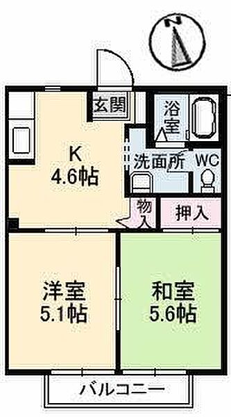 シャーメゾンMIHO 102｜鳥取県鳥取市的場(賃貸アパート2K・1階・35.40㎡)の写真 その2