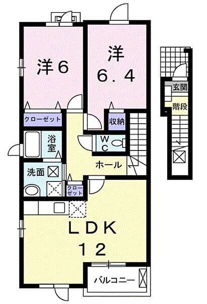 コスモス ｜鳥取県鳥取市円護寺(賃貸アパート2LDK・2階・60.20㎡)の写真 その2