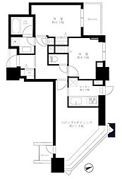 ザ・ハシモトタワー 2LDKの間取り