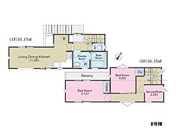 横浜市港南区東永谷3丁目　中古一戸建て 2SLDKの間取り