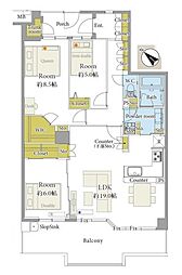 ジェイパーク川崎コンフィール 3LDKの間取り