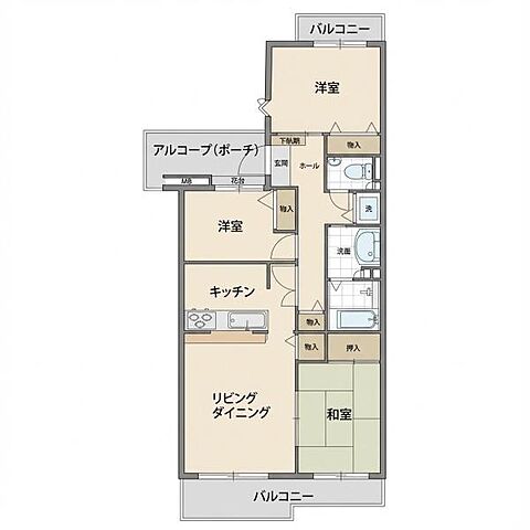 間取り シャレールつくば松代1号棟 2階/-