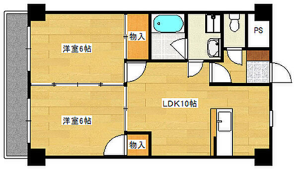 広島県広島市西区草津梅が台(賃貸マンション2LDK・4階・48.60㎡)の写真 その2