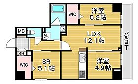 シスネ難波宮  ｜ 大阪府大阪市中央区上町１丁目（賃貸マンション2SLDK・4階・66.73㎡） その2