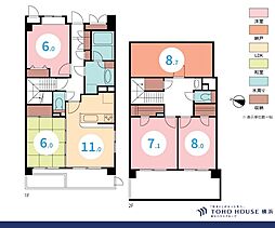ライオンズガーデンヒルズ上大岡 4SLDKの間取図画像