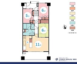 ウォルトンズコート長津田Bトラウトコート 3LDKの間取図画像