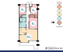 朝日プラザ杉田 3LDKの間取図画像
