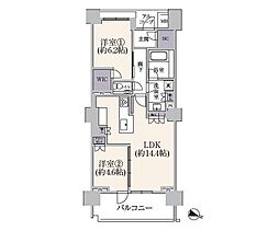 ドレッセWISEたまプラーザコートB 2LDKの間取図画像