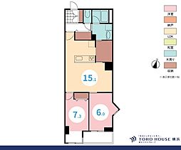 新山下ベイシティ6号棟 2LDKの間取図画像
