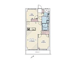 ニックハイムリビュレット野毛 2LDKの間取図画像