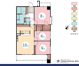 メイフェアミュゼレトワールセンター南駅前 3LDKの間取図画像