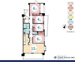 ヒルズ市が尾ブライトステージ 4LDKの間取図画像