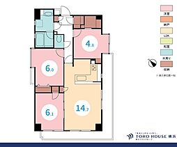 サンクレイン本牧 3LDKの間取図画像