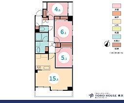 ベイサイトコート横浜 3LDKの間取図画像